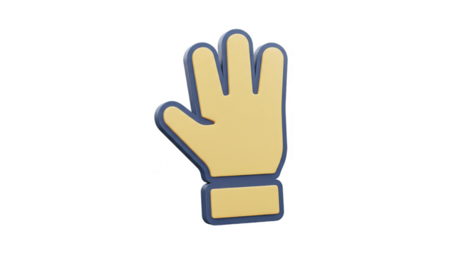 Isolated Cartoon Hand with Three Fingers Raised Illustration on Transparent