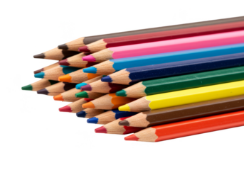 Isolated Colorful Pencils Transparent PNG for Drawing Art and Education