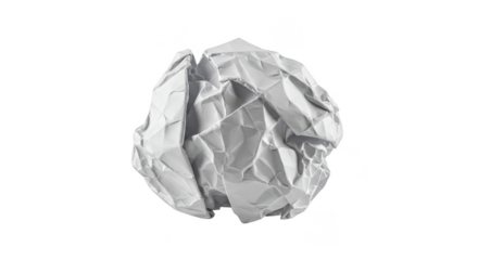 Isolated Crumpled Paper Ball White Texture Abstract Background Detailed