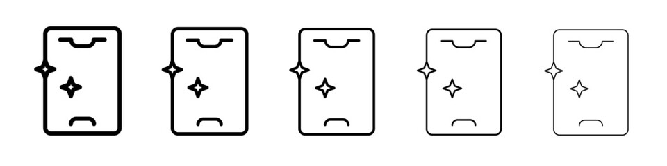 clean phone glass icon simple illustration logo art