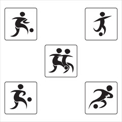 football icon in flat style, set of icons