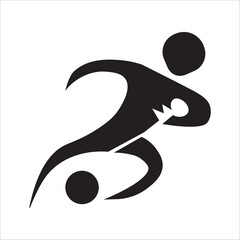 football icon in flat style, vector illustration of a man running
