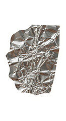 Isolated Crumpled Silver Metal Aluminum Foil Texture Background