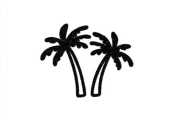 Obraz premium Modern palm illustration created in a doodle style with hand drawn lines and ink