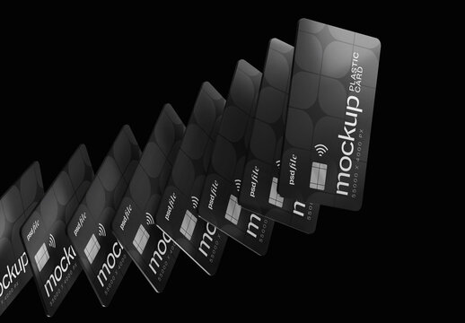 Stacked Credit Cards Mockup for Vehicle Branding and Fleet Design