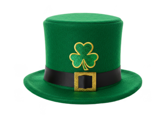 Isolated Green Hat With Shamrock For St Patrick's Day Celebration