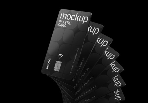 Stacked Credit Cards Mockup