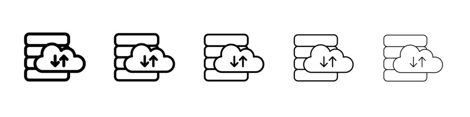 Cloud database icon simple illustration logo art