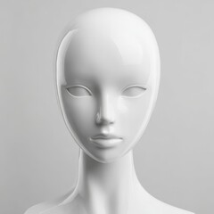 Experience the Digital Age with Human Replicas: White Blank Mannequin Heads as 3D Rendered Illustrations for Fashion Design, Creative Display, and Visual Marketing, Powered by generative ai