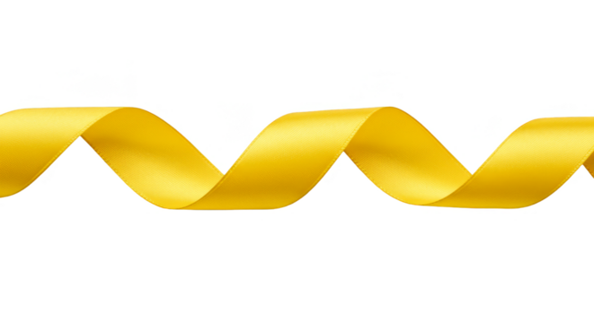 Isolated Golden Ribbon Swirls Transparent Silk Decoration Design Element