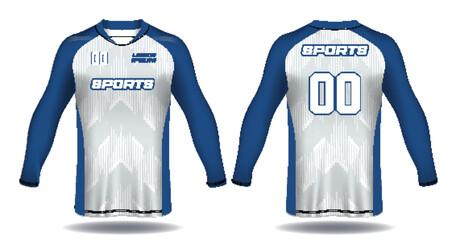 Blue nail polish with blue and white bottles displayed on a white surface next to a fashion clothing template featuring a blank t-shirt design