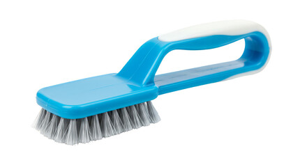 Isolated Blue Scrub Brush Cleaning Tool on Transparent Background