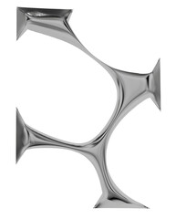 Elegant and innovative, this 3D rendered metallic object presents a complex, porous design inspired by natural tessellations. It offers a blend of geometric structure and organic flow, 