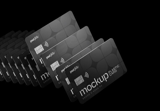 Stacked Credit Cards Mockup for Vehicle Branding and Fleet Design