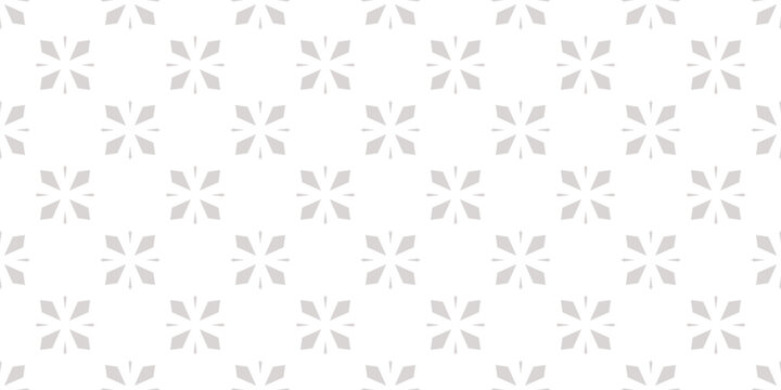 Vector seamless geometric pattern with minimalist floral design. Abstract retro 1960s - 1970s inspired background, simple minimal texture with flower shapes. Repeated geo design for decor, wallpaper