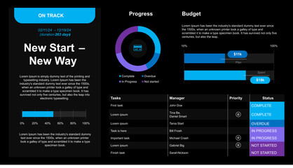 Analysis Data Infographic Task Status and Project Overview