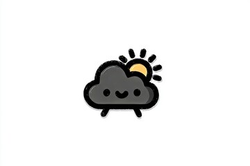 Gradient shading is used in the illustration of a quirky cartoon sun and a happy storm cloud