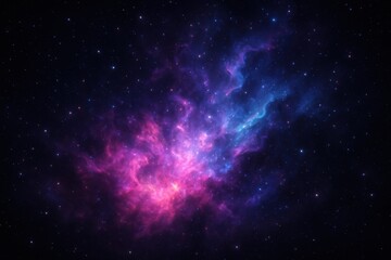 Vibrant Cosmic Nebula with Pink, Purple, and Blue Clouds Against Starry Space – Ethereal Galactic Scene