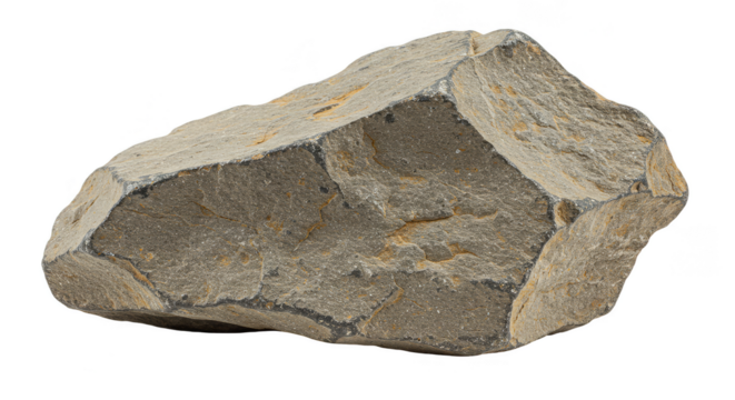 Isolated Mineral Rock Gray Stone Geology Specimen Transparent Background