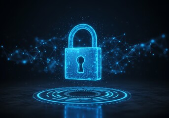 Digital padlock representing cybersecurity and data protection on the internet