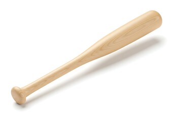 Wooden baseball bat isolated on white background for sports and recreation
