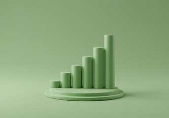 Green growth chart on a green background showing business success