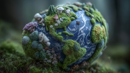 Fototapeta premium Protecting the ecology of our planet is the focus of Earth's Green Future