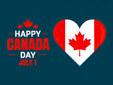 Canada Day celebration with maple leaf heart.