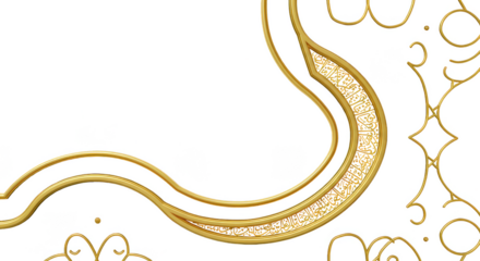 Isolated Golden Decorative Ornament Frame Floral Detailed Vintage Background