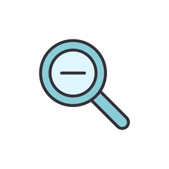 Magnifying Glass Icon With Minus Symbol Isolated On Transparent Background