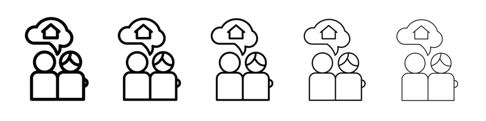 Couple dreaming home icon simple illustration logo art