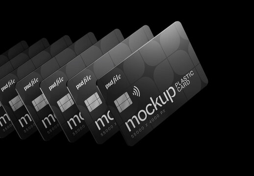 Stacked Credit Cards Mockup for Design and Branding Projects