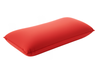 Isolated Red Pillow Cushion Soft Furniture on Transparent Background