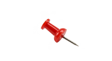 Isolated Red Thumbtack Pushpin Needle Office Stationery Transparent Background