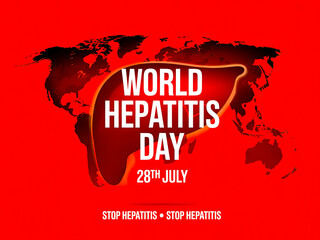 World Hepatitis Day awareness graphic with liver silhouette.