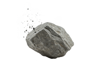 Isolated Metallic Cube Rock Mineral Stone Specimen on Transparent Background