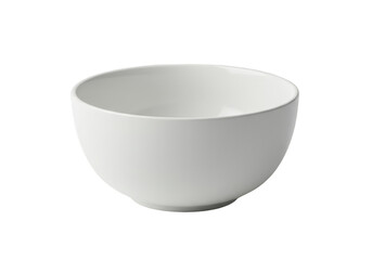 Isolated Shot of a White Ceramic Bowl on Transparent Background