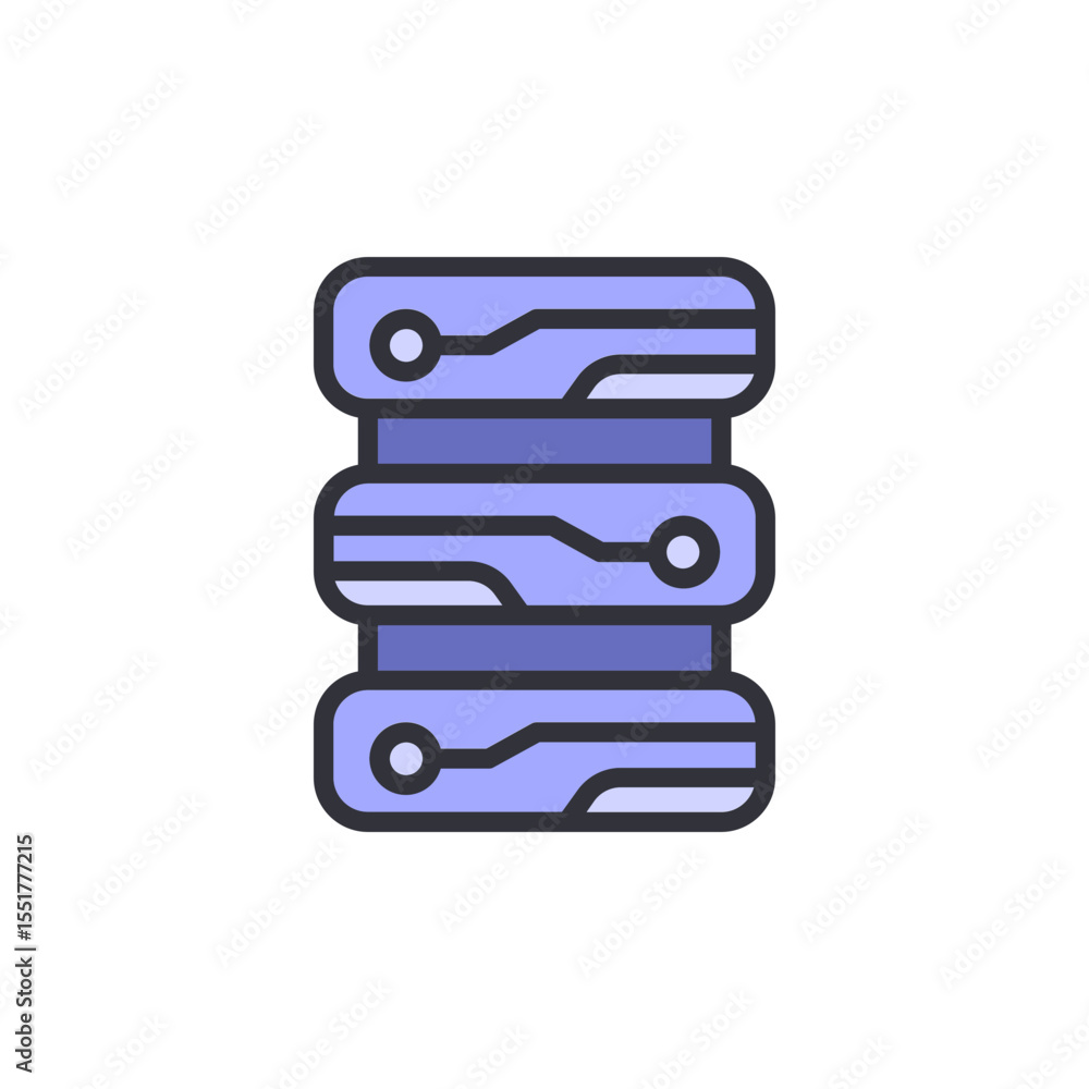 Poster digital server stack with circuitry isolated on transparent layer