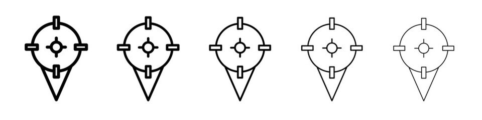 Obraz premium Crosshair location pin icon simple illustration logo art