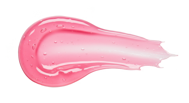 Isolated Pink Gloss Smear Stroke Transparent Beauty Liquid Cosmetic - Powered by Adobe
