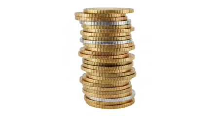 Isolated Stacked Gold Coins Currency Investment Wealth