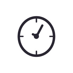 Clock Vector Isolated on White Background – Time and Schedule Icon Illustration
