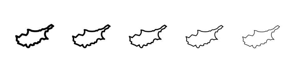 Cyprus map icon simple illustration logo art