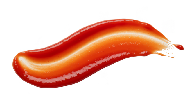 Isolated Tomato Ketchup Sauce Smear Stain Stroke Blob on Transparent