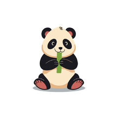 Fototapeta premium panda with a flower