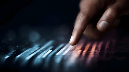 A futuristic 3D bar chart UI with a smart tech interface