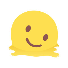 笑顔で溶けている顔の絵文字｜暑さや夏バテ、脱力･ぐったり疲れているイメージのアイコン･イラスト