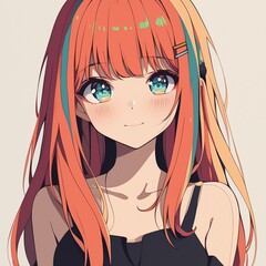 アニメ調の美少女の切り抜き用素材