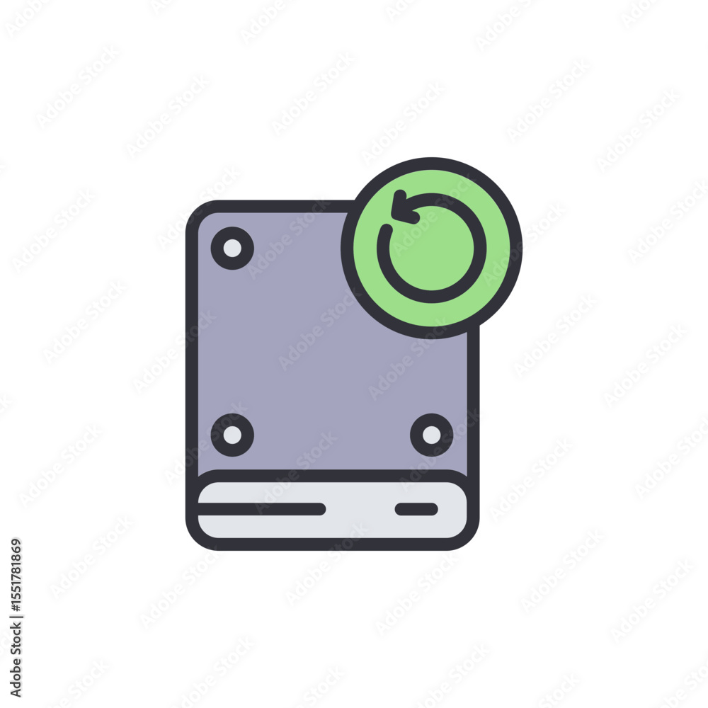 Poster data refresh icon representing system update or drive synchronization