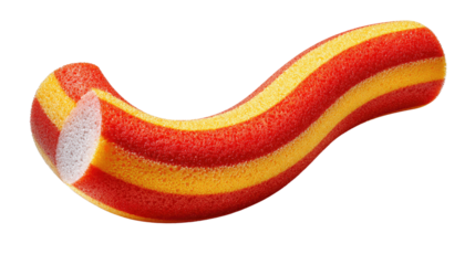 Red and Yellow Pool Noodle: A playful pool noodle with bright red and yellow stripes creates a cheerful summer vibe.